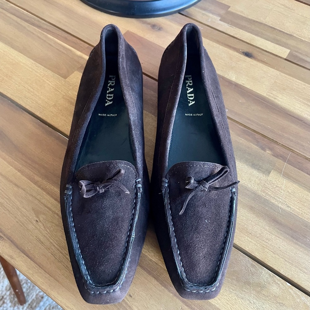 Prada Italian Leather Loafers w/Bow